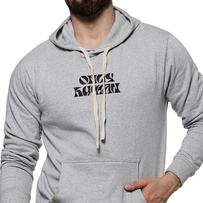 Image of CAHOOT Men's Dark Blue Zip-Front Hoodie with Contrast Drawstring for Casual Wear | Long Sleeve | Hooded Neck | Zipper Closure | Cotton Sweatshirt Crafted with Comfort Fit for Everyday Wear