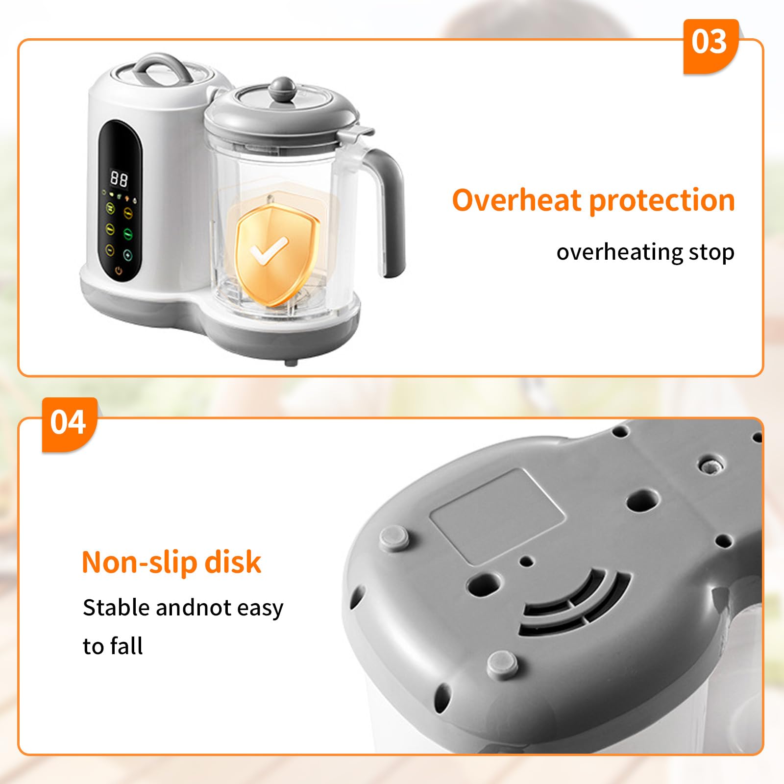 Preparador de alimentos para bebés - Multifuncional papilla para bebés, con vaporizador y batidora, 4 preajustes de cocción, autolimpieza