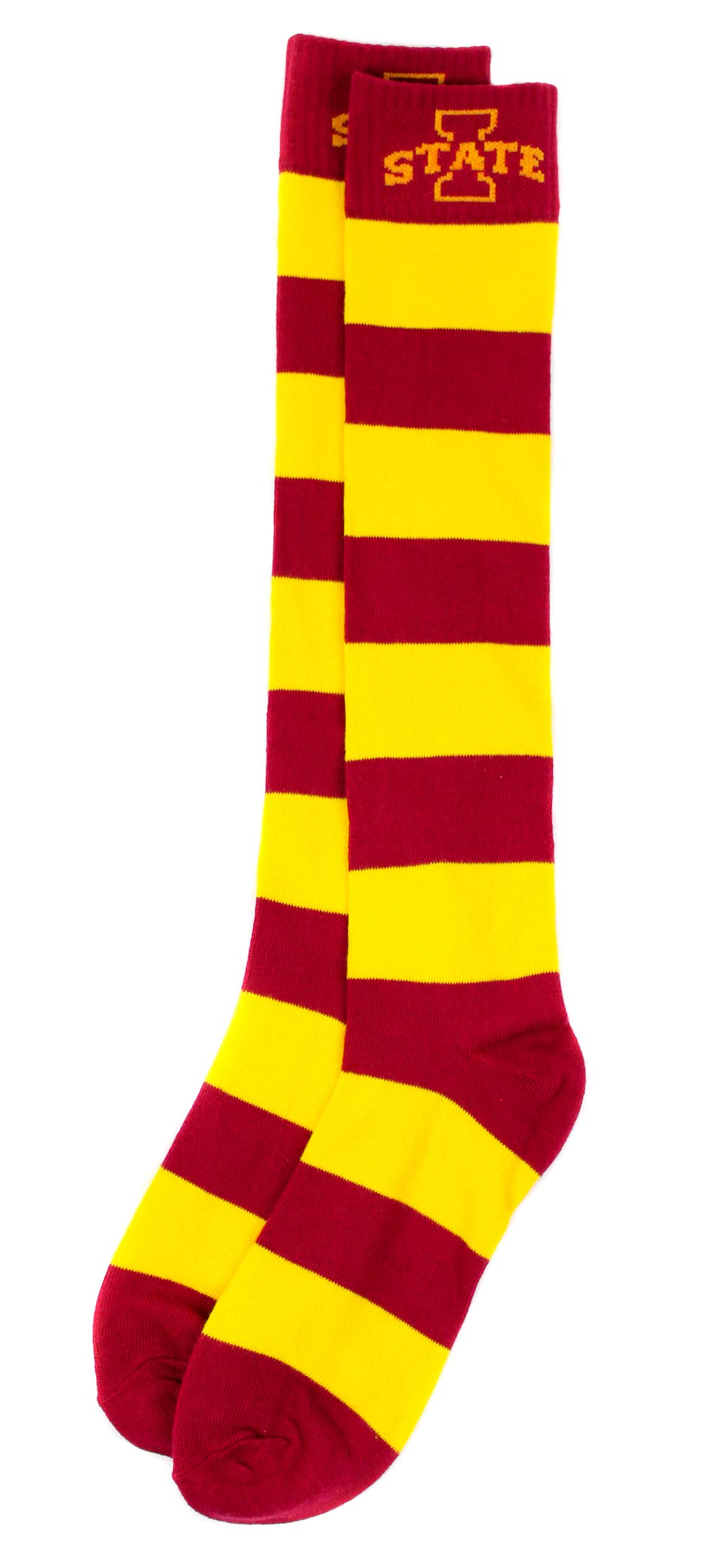 Donegal Bay NCAA Iowa State Cyclones Gold and Maroon Stripe Dress Socks