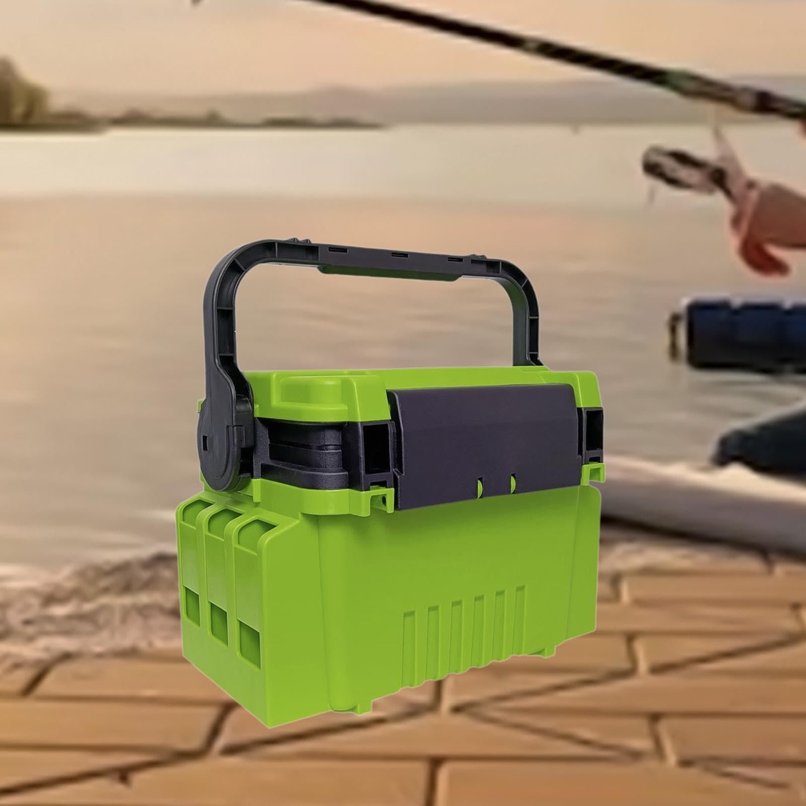 B Baosity Caja de Aparejos de Pesca, Accesorios para Herramientas de Pesca, Organizador Portátil para Exteriores, Estuche Rígido, Portador de Aparejos de Doble