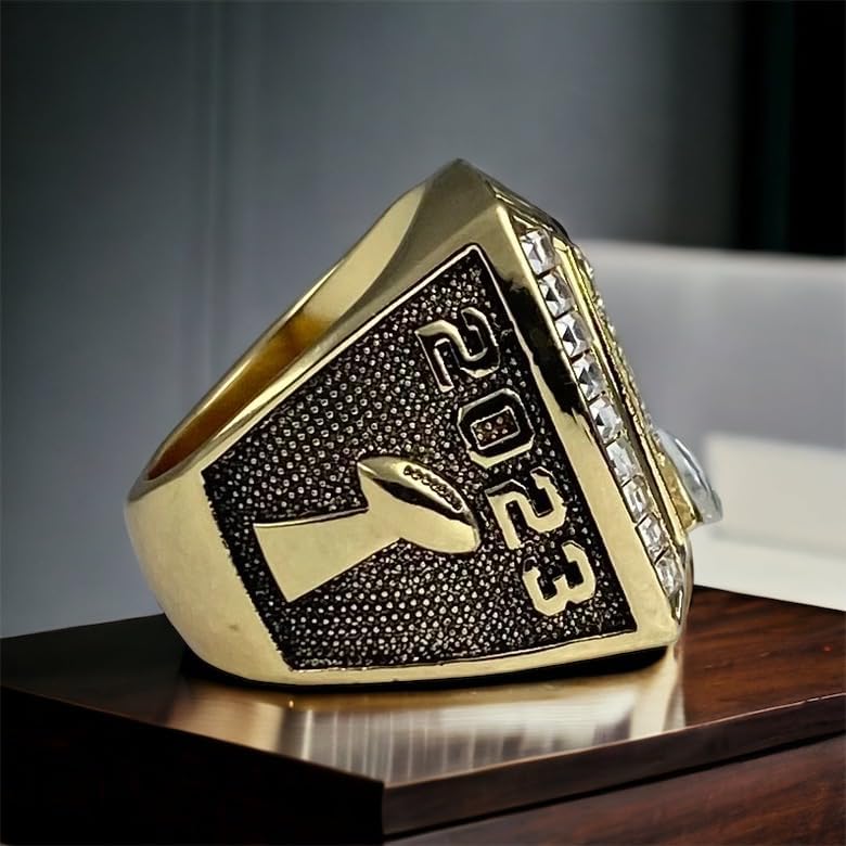 Miniatura 3 de Anillo Fantasy Football Championship 2023 Acabado dorado con soporte transparente  Talla 10 y 11