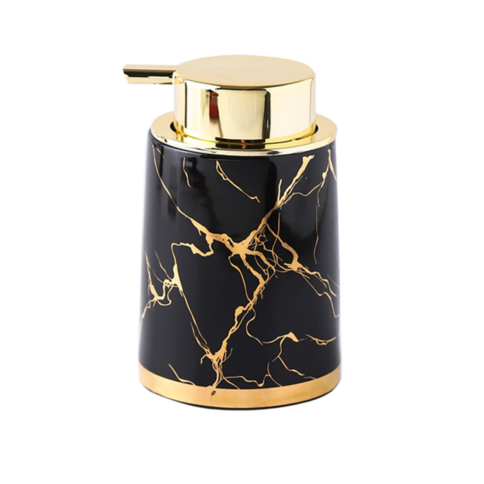 soap dispenser, Soap Dispenser,/Marble Ceramic Foaming, Foam With Gold Pump, Hand, For Barthroom Kitchen-black-400ml/14oz