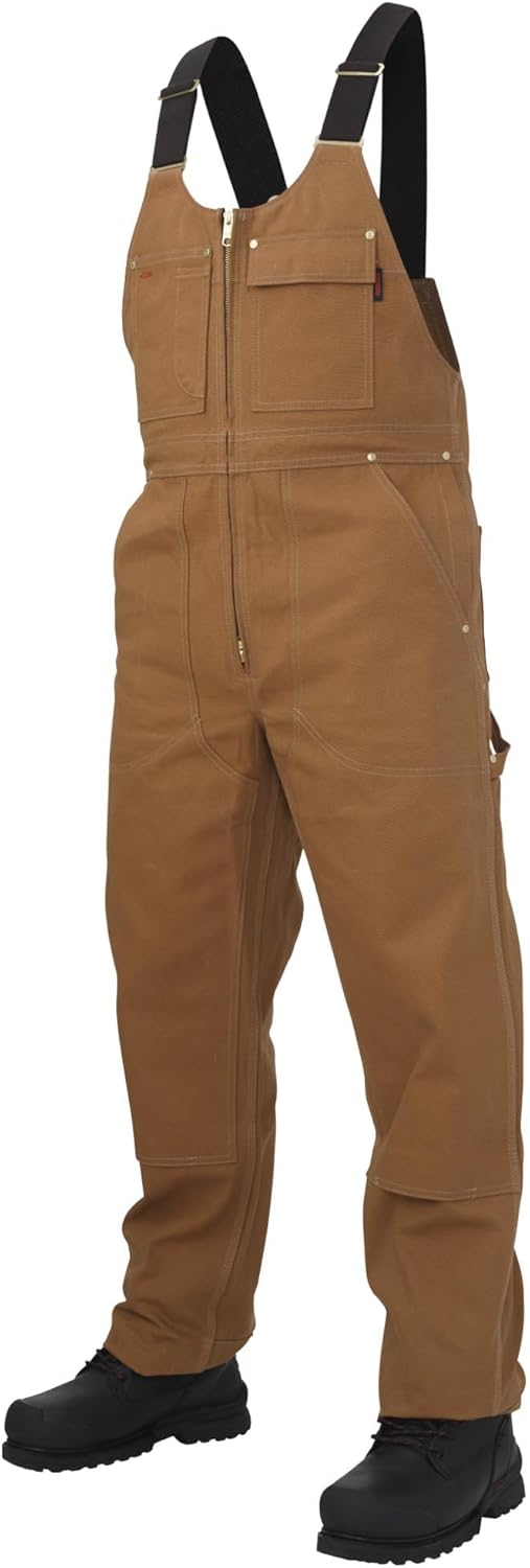 Deluxe Unlined Work Bib Overall for Men - Tough Duck Heavy-Duty Utility Overalls with Adjustable Straps and Multiple Pockets