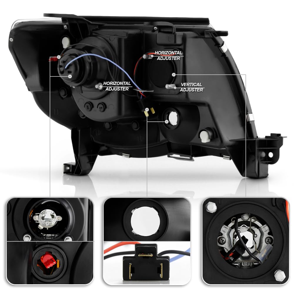 Pair Headlights Set For Toyota Tacoma 2005-2011 Driver Pair Headlights Set For Toyota Tacoma 2005-2011 Driver