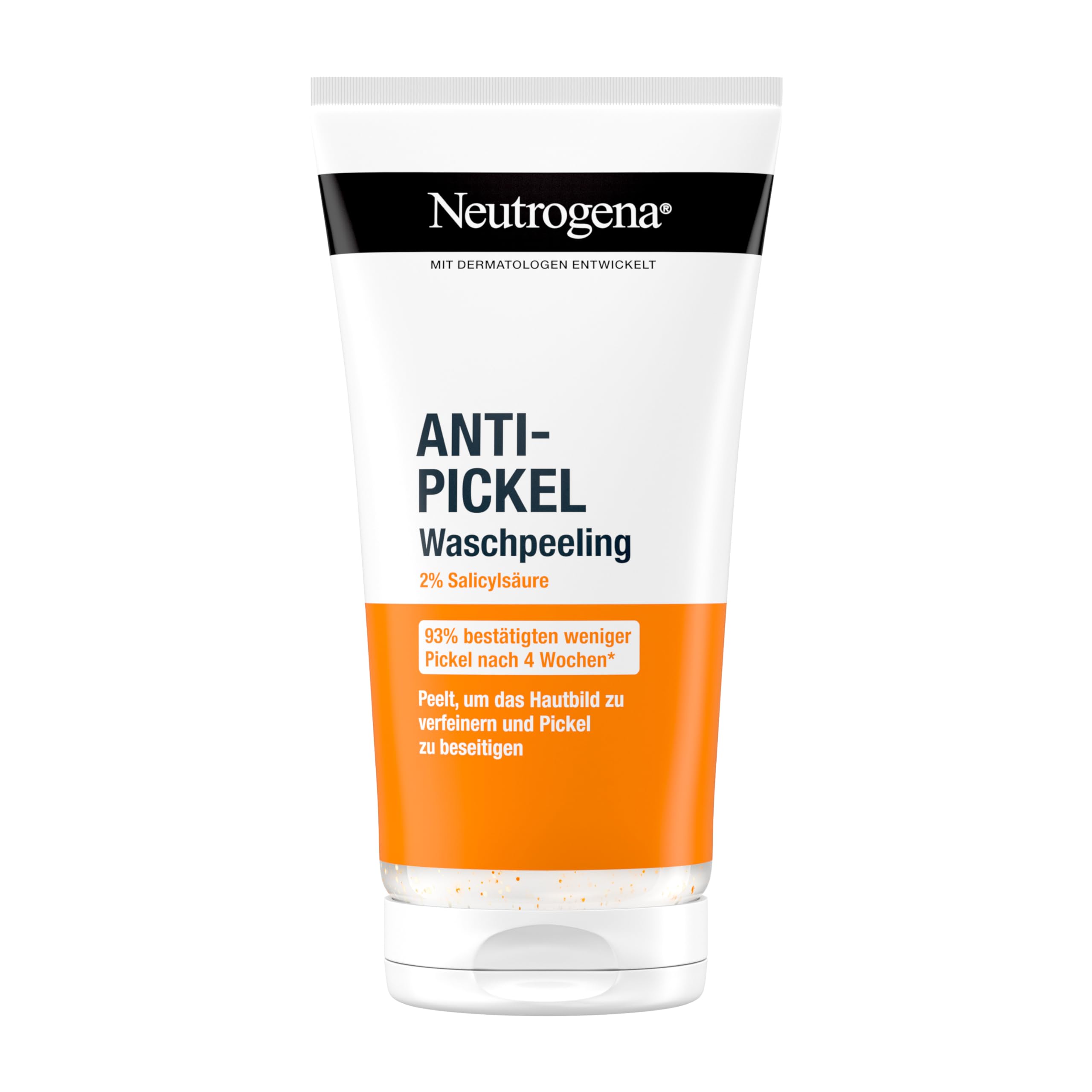 Neutrogena Peeling przeciw pryszczom, złuszczający nettoyant Anti-Boutons Anti-Puistjes Wash Scrub, z kwasem salicylowym do skóry zanieczyszczonej, bez oleju, 150 ml