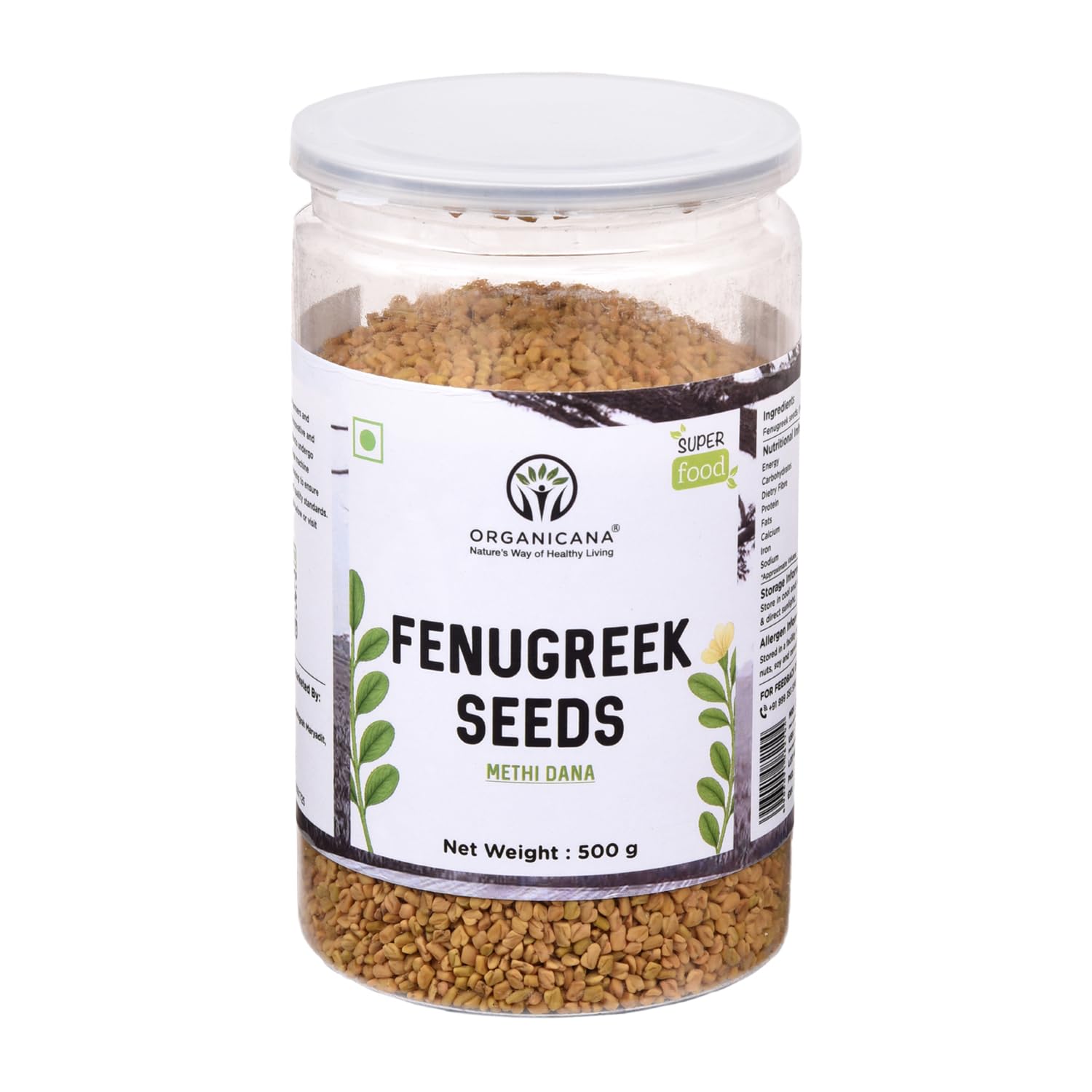 Organicana Fenugreek Seed | Whole Methi dana Seeds 500gm (Pack of 1) - For Your Hair Growth & Health Care,Trigonella Foenum-Graecum,Menthya,Venthayam,Menthulu-image-10