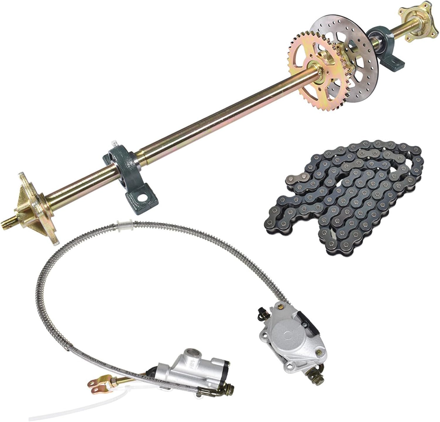 TINVHY Go Kart 44 Inch Rear Axle Kit Rear Axle Pillow