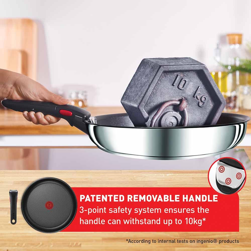 Tefal Ingenio Cook Eat, Batterie de Cuisine 15 Pièces, Inox, Compatible Tous Feux dont Induction