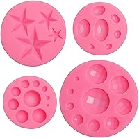 Vista 9 de Moldes de silicona con perlas de gemas, 4 paquetes de moldes de decoración de chocolate con esfera de estrella para decoración de pasteles