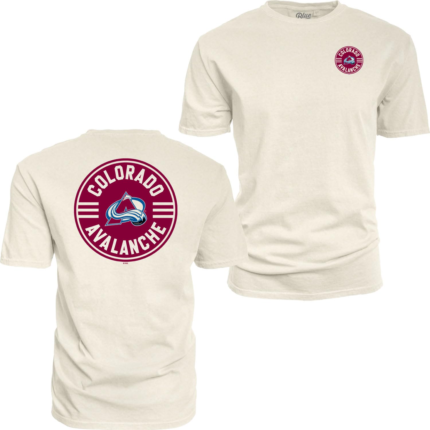 Blue 84 NHL Officially Licensed T-Shirt Ringspun Front/Back Ivory Puck