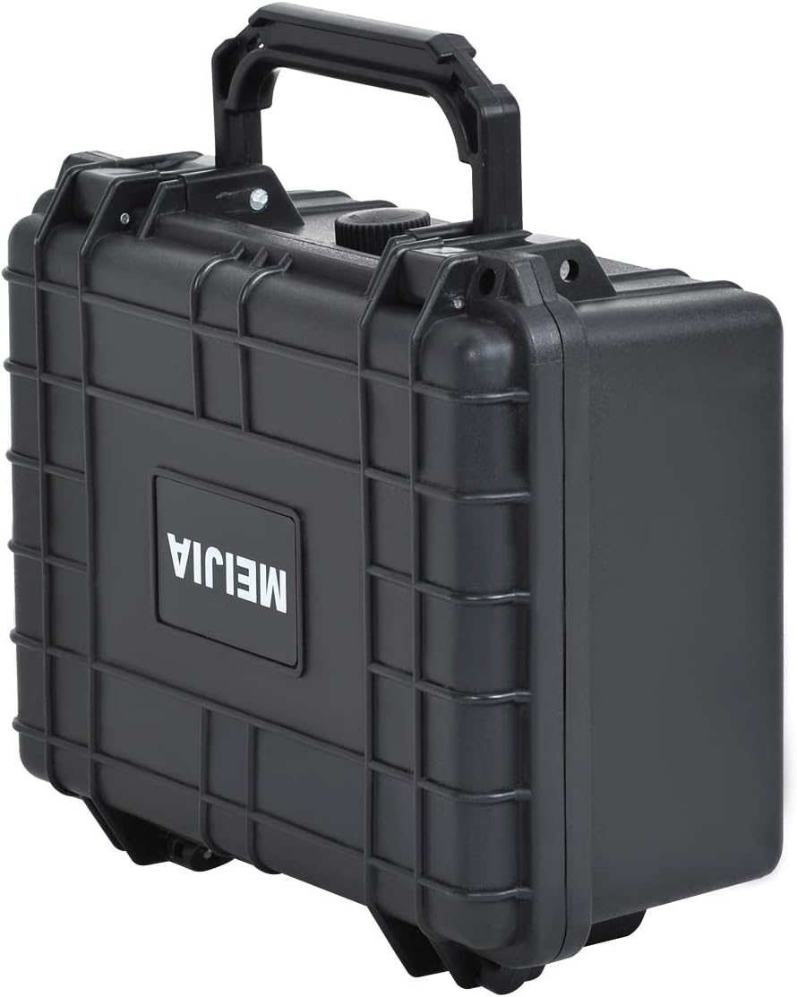 MEIJIA Portable Waterproof Protective Hard Case,Compact Camera Case with Customizable Fit Foam,Elegant Black,Fit for Drones,Camera,Lens, 9.17inchx7.56inchx4.33inch, Black, Dry Case - Image 5