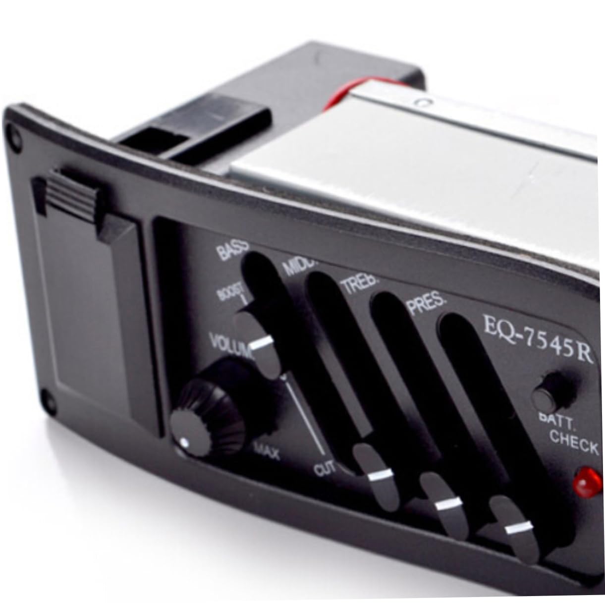 SUPVOX 4 Band Acoustic Guitar Pickup Preamp Amplifier Equalizer Durable Black Design Easy Assembly with Indicator for Acoustic Guitars