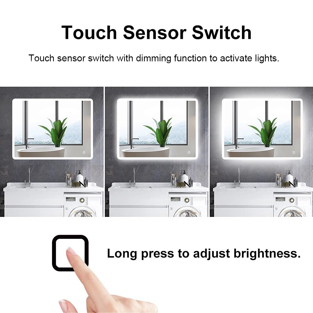 S'bagno 600 x 800 mm LED Illuminated Bathroom Bluetooth Mirror [IP44