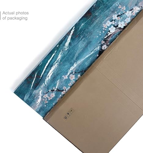 Vista 50 de AMATOP Arte para pared, flor enmarcada pintada a mano, pintura al óleo sobre lienzo, galería, obra de arte floral moderna, envuelta