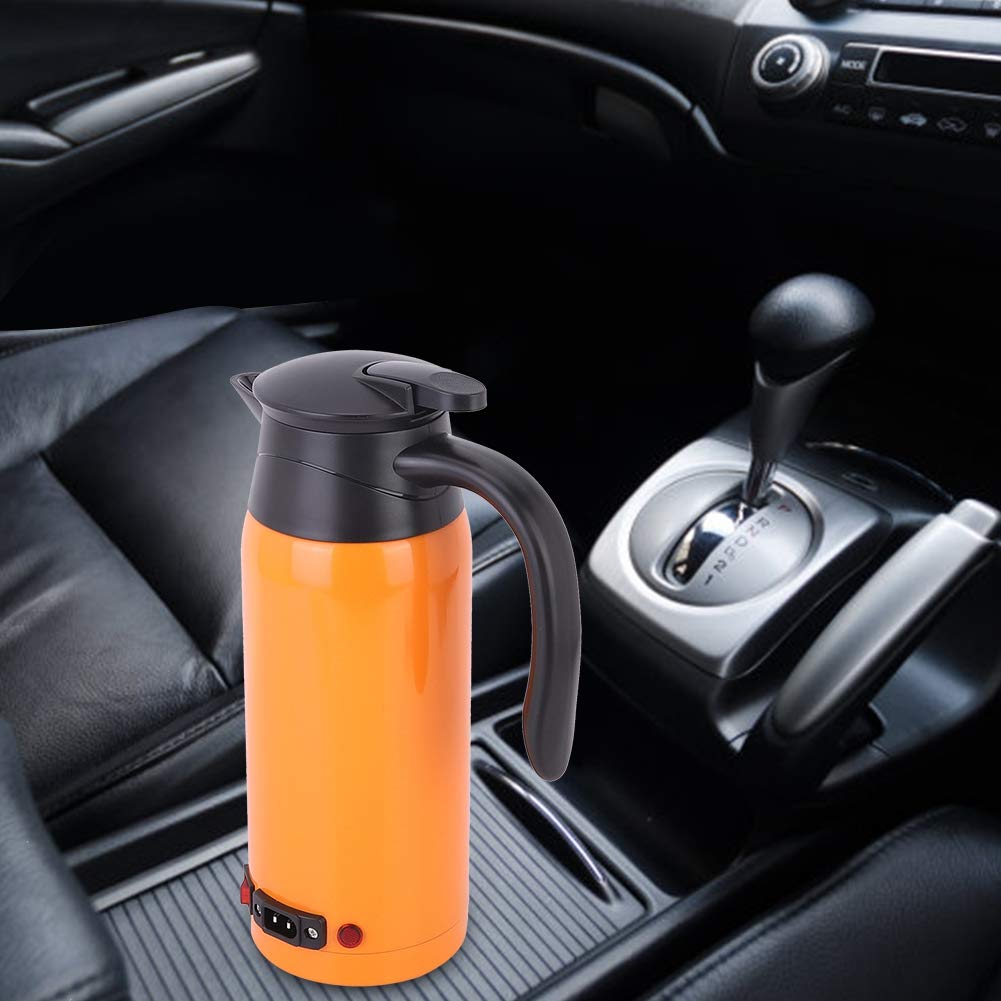 Hervidor eléctrico portátil para coche, taza calefactora de viaje de 800ml 12V 24V