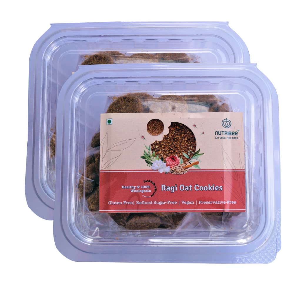 Gluten-Free Ragi Oats Cookies | Refined Sugar-Free | Eggless | No Maida | No Preservatives | Fibre Rich | (360) (B09JWQCRLP) Amazon Price History, Amazon Price Tracker