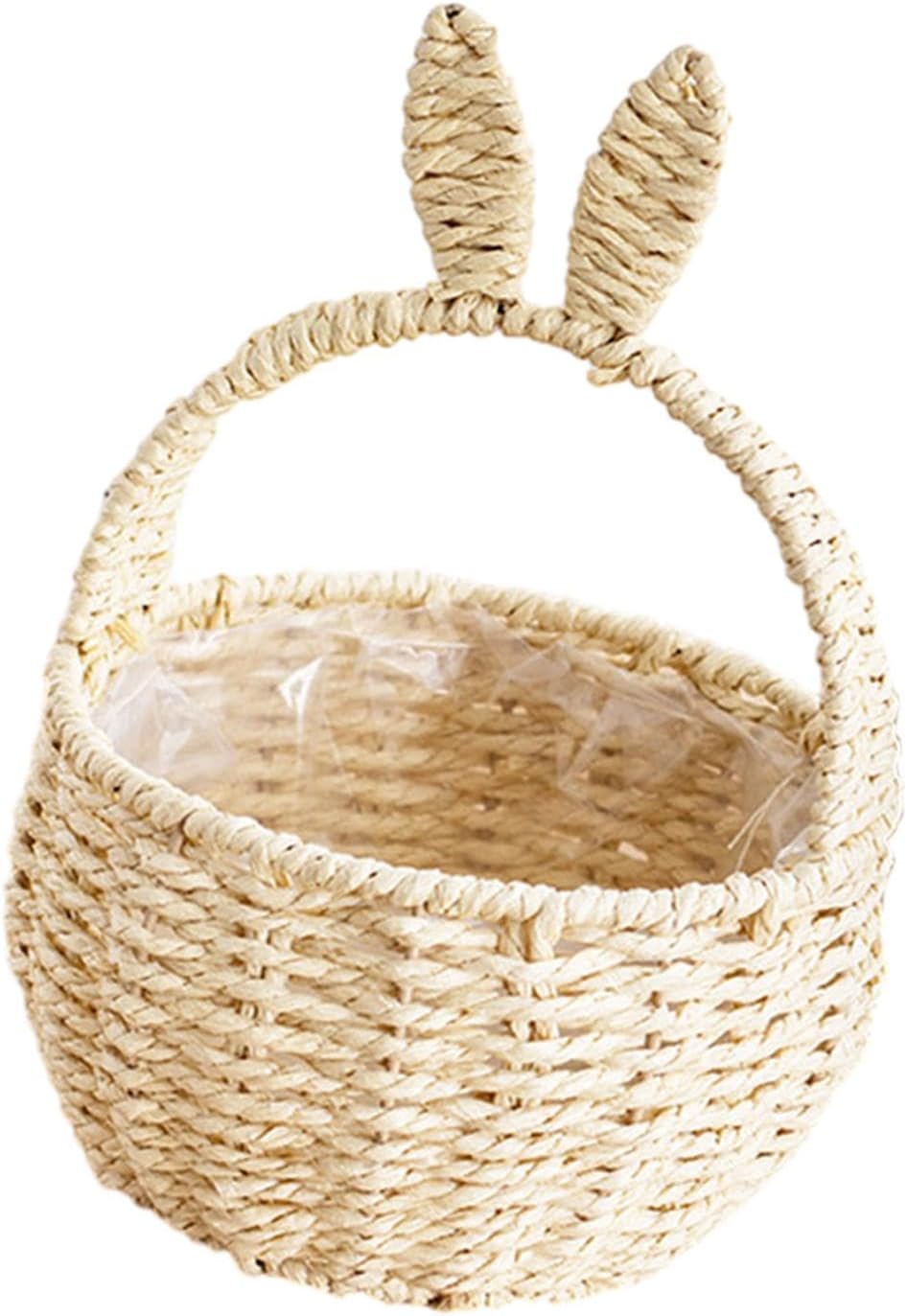 Easter Eggs Candies Gift Storage Basket Cute 18x28cm for Nursery Decorations Paper Rope