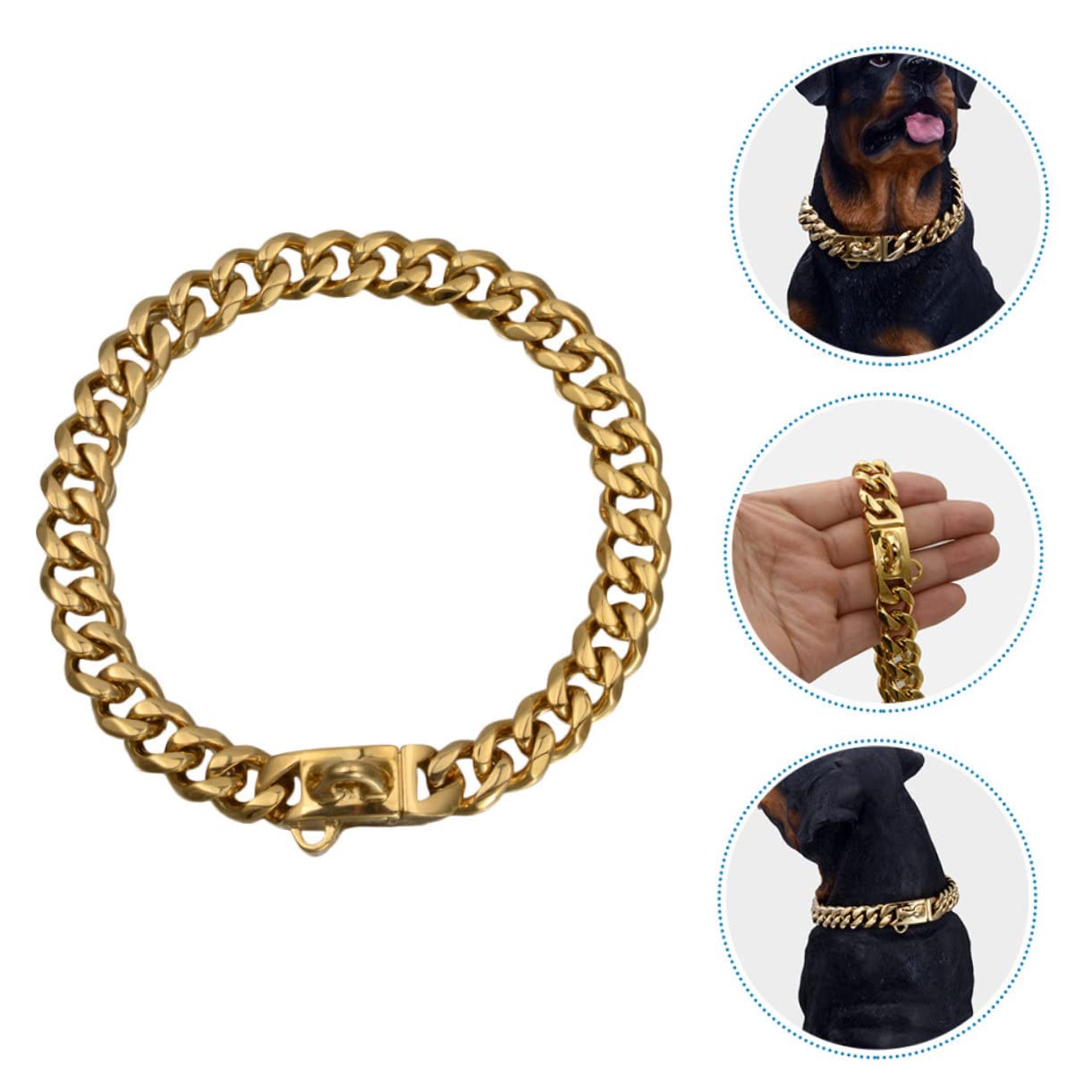 Sosoport Collar Decorativo para Cachorros Fácil de Limpiar y Colocar de Acero Inoxidable Dorado para Perro Accesorio para Cachorros y Perros Pequeños y Perros Pequeños