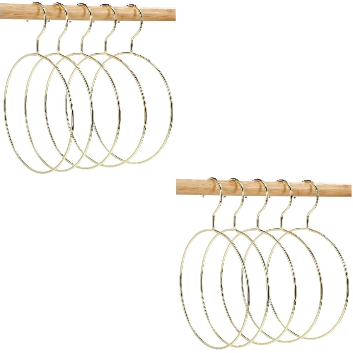 LABRIMPLABRIMP 10pcs Golden Round Clothes Hangers Metal Hangers for Scarves Towels and Accessories for Home and Wardrobe Organization
