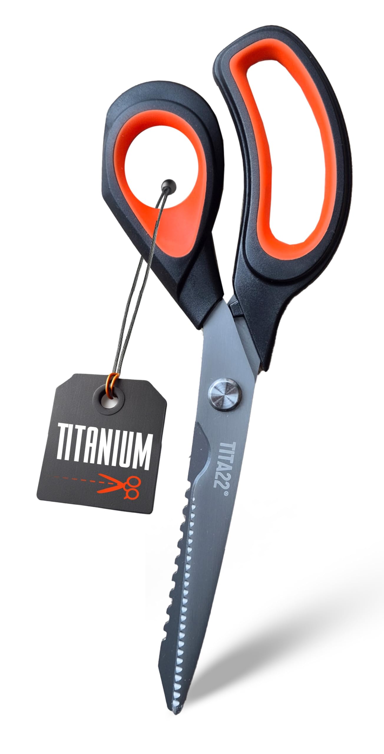 Heavy Duty Scissors 9.5 Inch - Titanium-Coated – Multipurpose All Purpose Scissors for Office, Home, School, Sewing, Fabric, Crafting, Kitchen, and Professional Use – Durable Sharp Blades