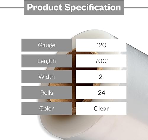Vista 10 de PSBM - Mini envoltura elástica con asa, paquete de 18, 3 pulgadas x 1000 pies, calibre 80, transparente, película adhesiva de plástico pequeña