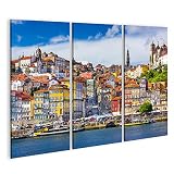 Spedizione veloce e sicura islandburner, Quadro Moderno Skyline della Città Vecchia dall\'altra Parte del Fiume Douro a Porto Portogallo Stampa su Tela - Quadri Moderni x poltrone Salotto Cucina mobili Ufficio casa SXC