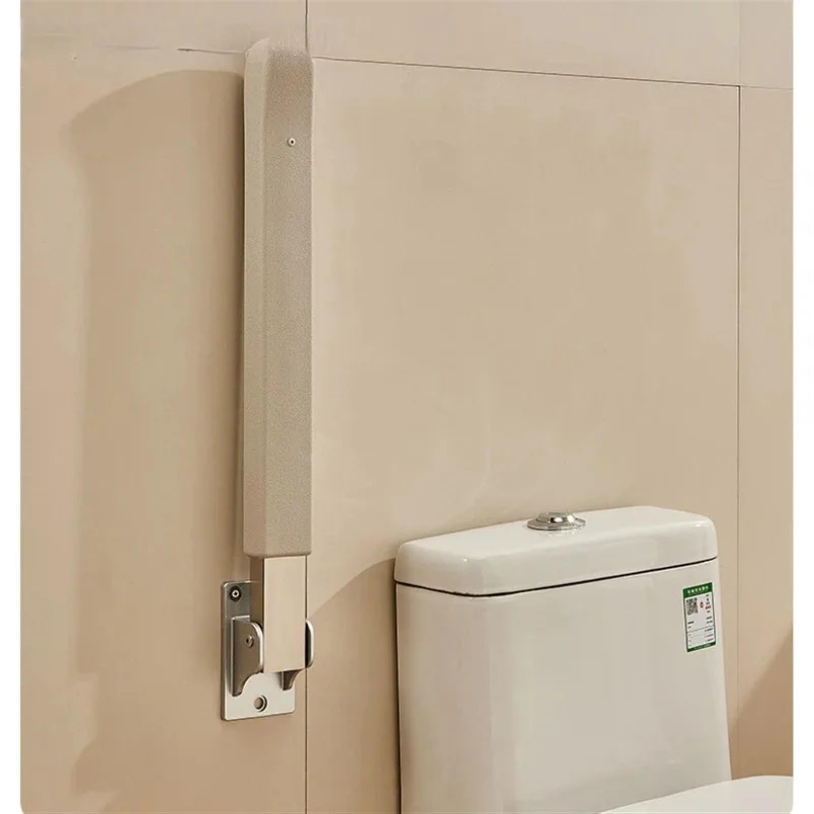 Barra abatible baño Mango Plegable de 24 Pulgadas, Agarre Inodoro Grueso Antideslizante Seguridad montado en la Pared for Herramienta Asistente Superior Amarillo