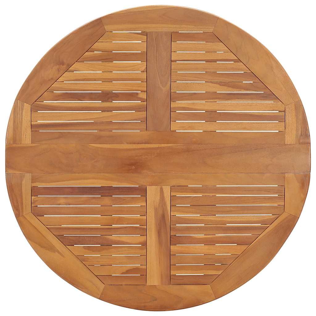 Générique Tavolo Da Giardino Pieghevole Teak 90 Cm Rotondo | Legno duro di teak robusto, design salvaspazio, facile da piegare, ideale per spazi esterni