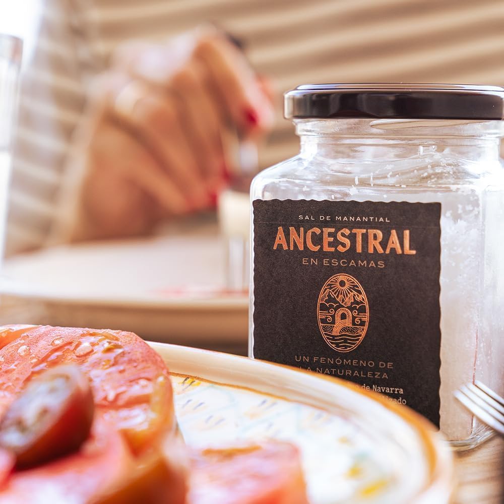 ANCESTRAL | Quellensalz in Flocken – Ohne Mikroplastik – Zum Braten von Fleisch – Schmeckt besser als keltisches Salz oder Meersalz