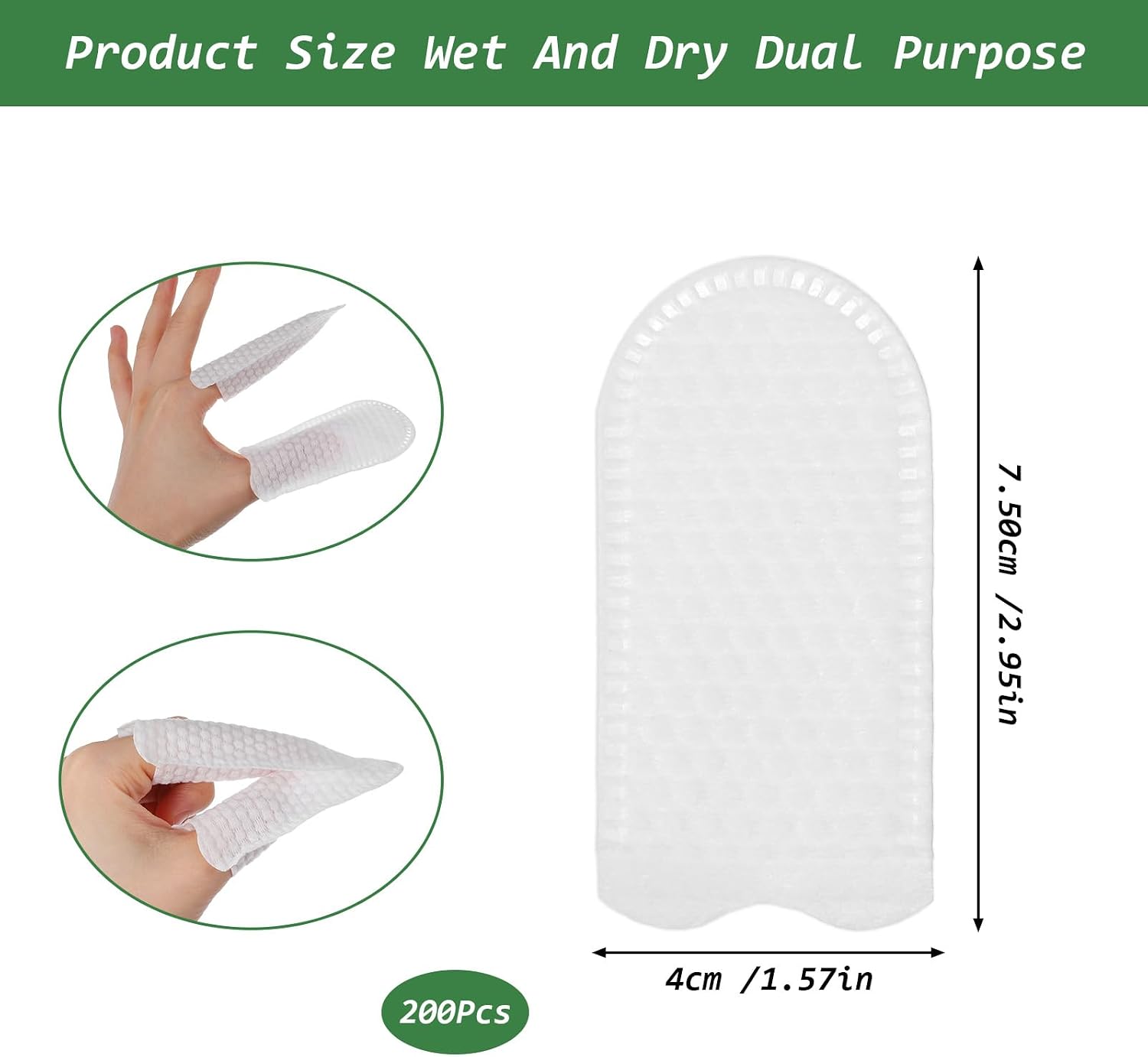 200Pcs Finger Bandages, Elastic Breathable Cotton Finger Cots, Tubular White Cotton Finger's Cots Finger' Stall for Fingers Sprains First Aid Scald Protection Gardening Work