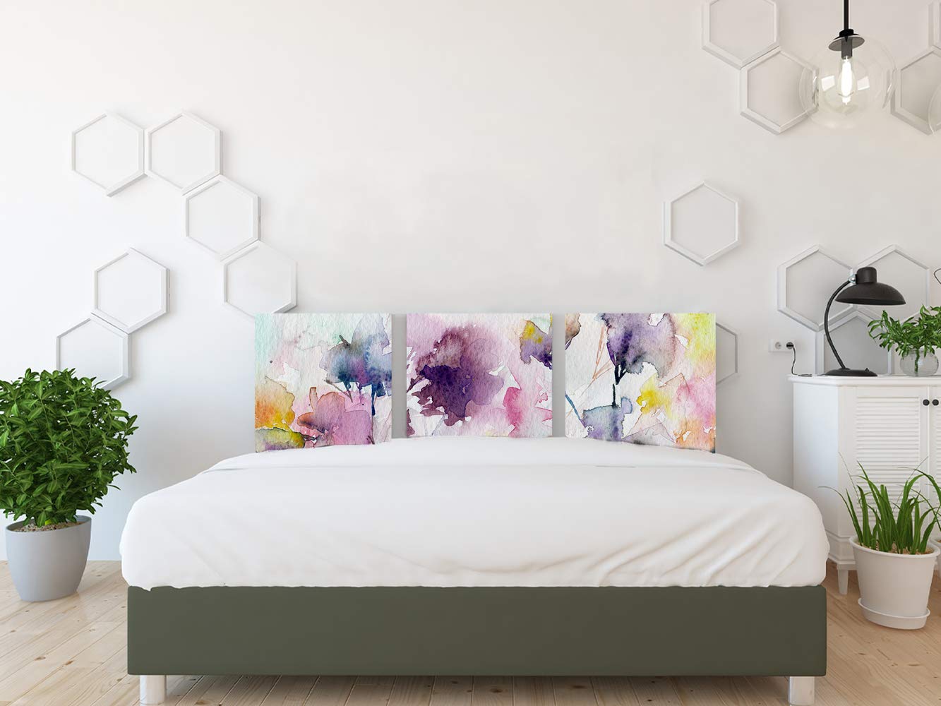 Oedim Tête de lit en Aluminium avec réserve de luminosité Fleurs 30 x 30 cm Article décoratif de Chambres, têtes de lit, élégantes, innovantes, têtes de lit de dernière Technologie, Modernes 150cm