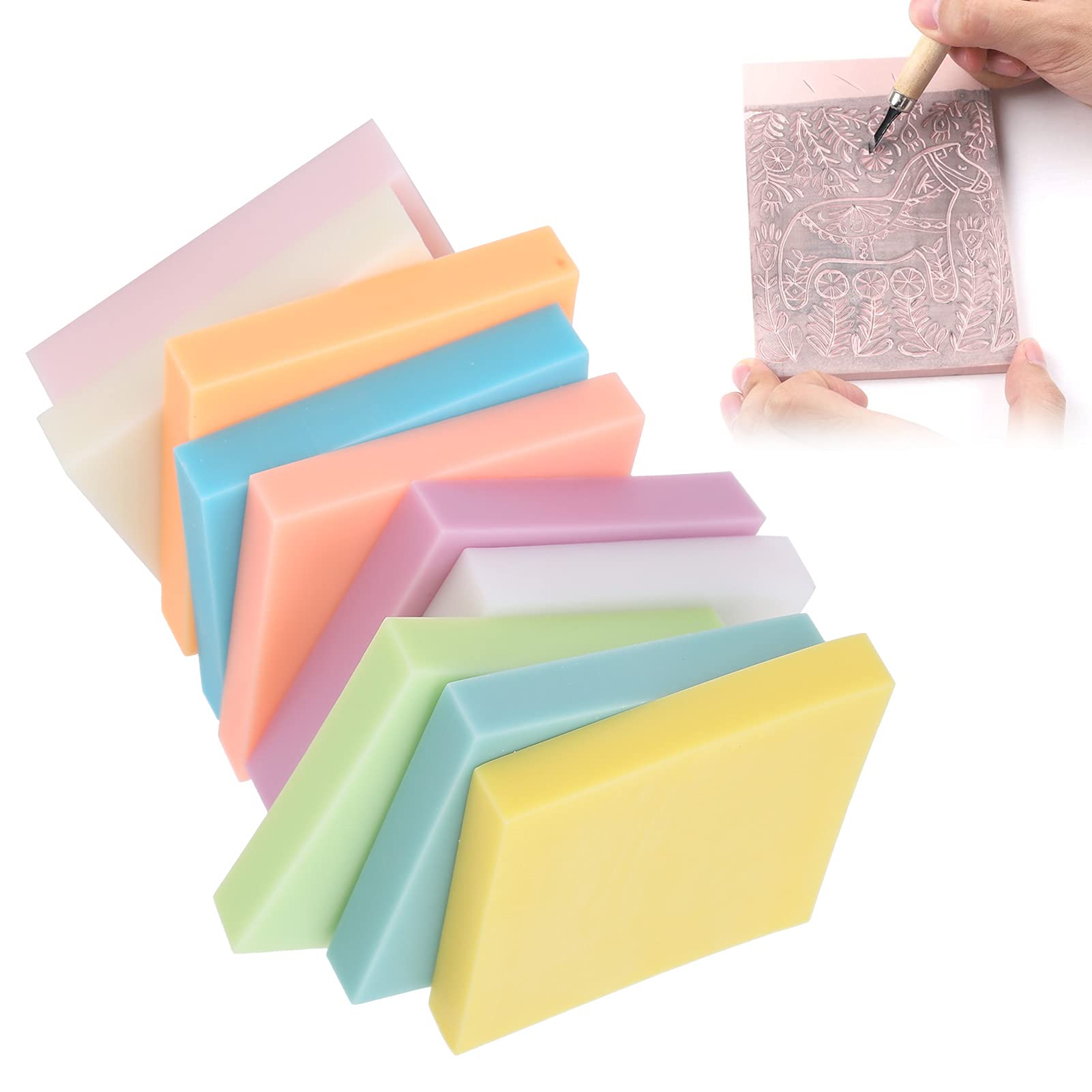 Rubber Carved Brick, Rubber Stamp Carving Block Practical Convenient for Rubber Stamp for Professional Use for Family Activities for General Purpose for School