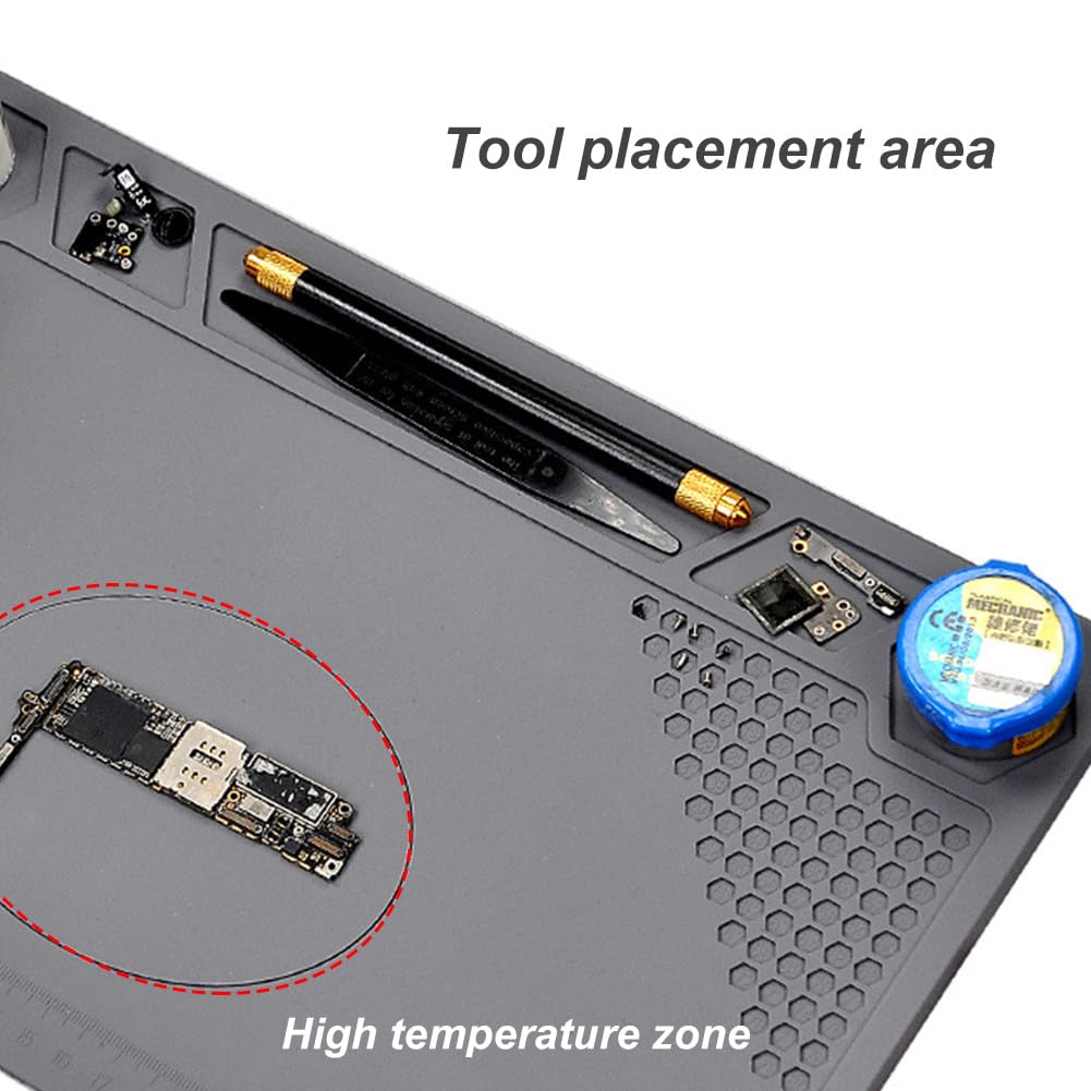 Tappetino Saldatura Silicone Professionale 45x30cm Con Scale E Porta Viti - Per Riparazione Smartphone, Orologi, Dispositivi Elettronici - Foto 11