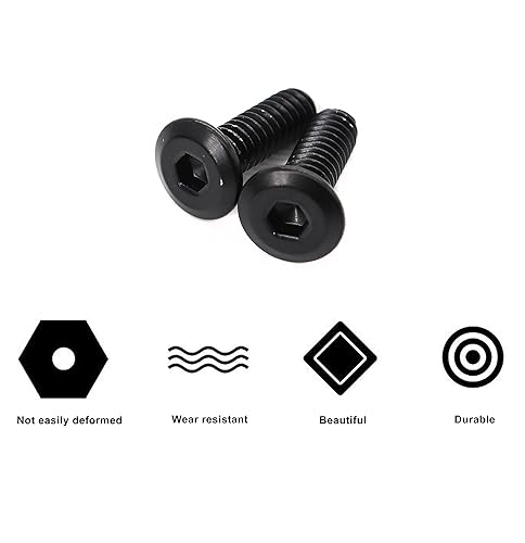 Miniatura 3 de Paquete de 12 tornillos de cabeza plana negra M6 x 1.181 in para junta de cabeza Allen para muebles de mesa de acero inoxidable 304