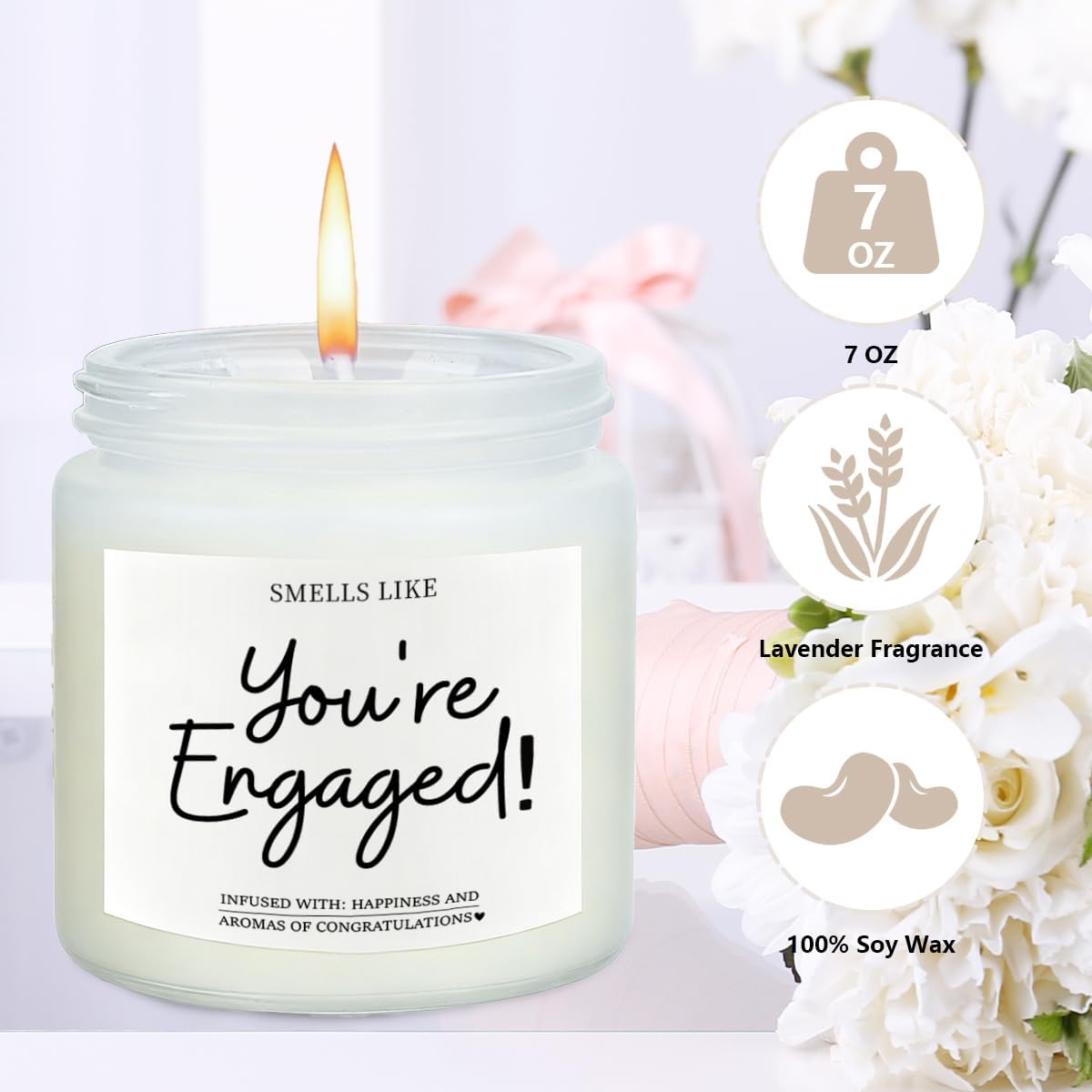 FBCCZEY Engagement Gifts for Couples Her Engagement Party Decorations Gift for Couple Wine Bag Scented Candles Set Pairs Well with Getting Engaged Gifts To Forever White Wine Bottle Bag - Image 4