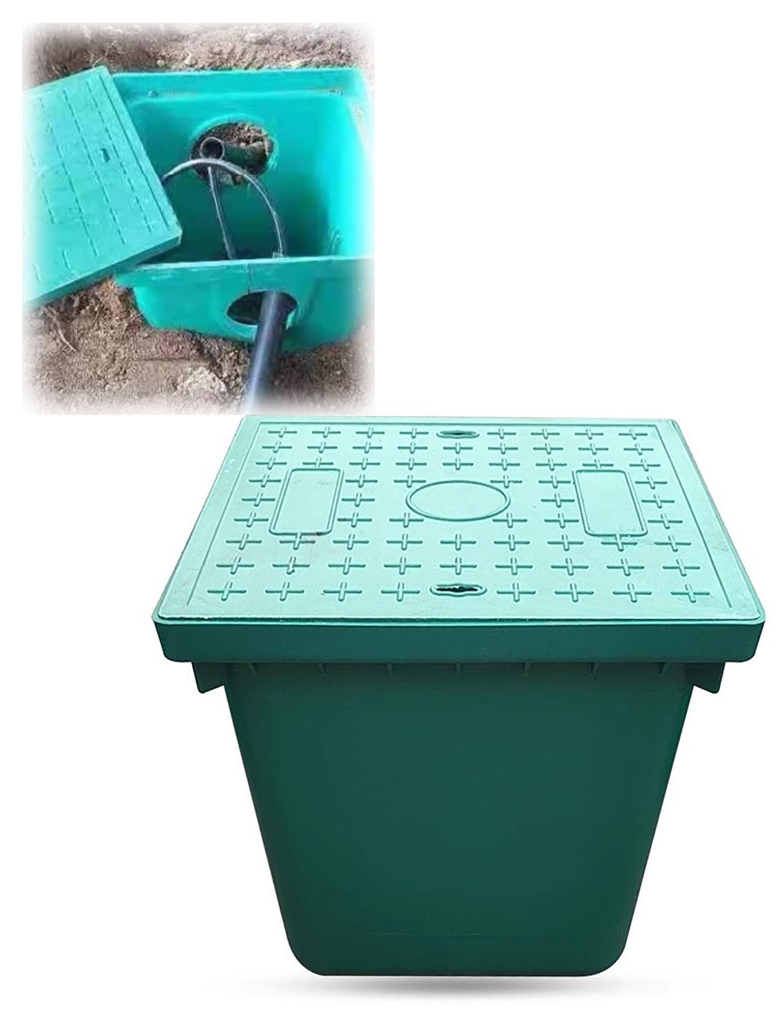 Caja de conexiones subterránea de 16 x 16 x 16 pulgadas, caja de empalme eléctrico de PE for cableado exterior y enterrado(330x330x360mm)