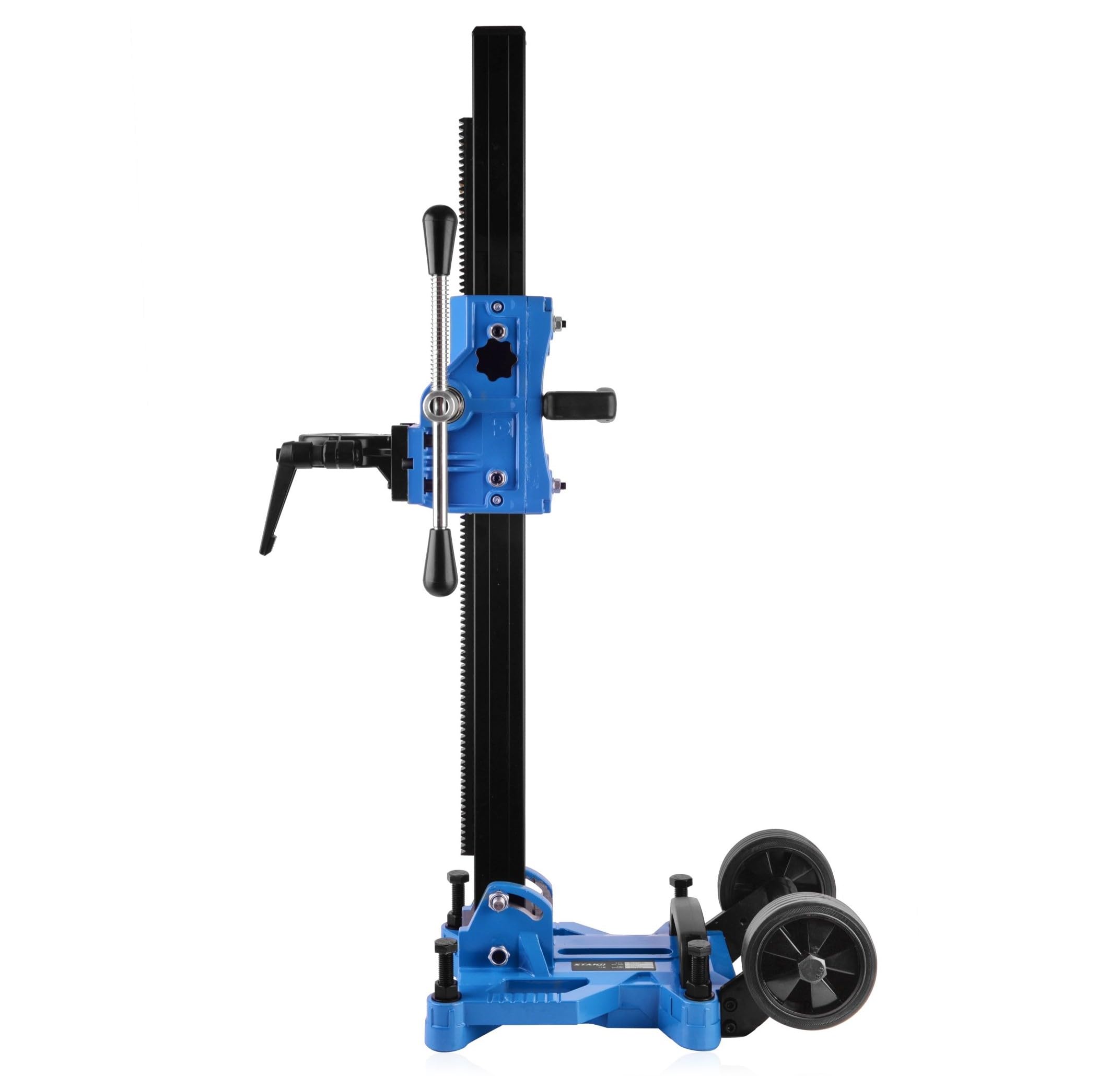 STAKO Soporte de perforación inclinable de 45° para taladro de núcleo con abrazadera de montaje de 60 mm – Diámetro máximo de perforación de 202 mm – Base de perforación 12 kg – Altura de elevación 62