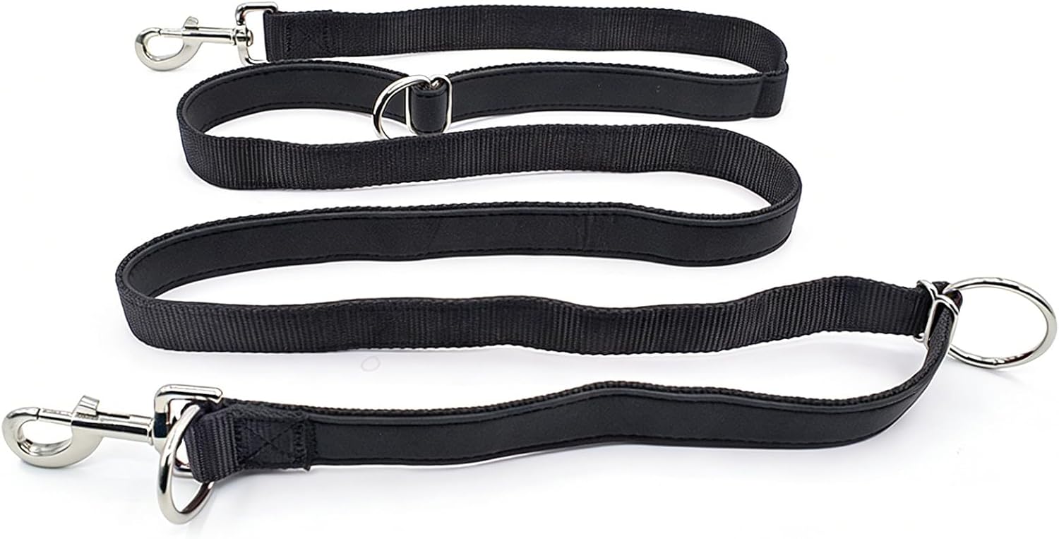 Hundeleine 3 m, Schleppleine, verstellbar, Doppelleine, leicht, für kleine mittelgroße Hunde, mit 2 Karabinern, zum Training von Outdoor-Aktivitäten, Schwarz Hundeleine 3 m, Schleppleine, verstellbar, Doppelleine, leicht, für kleine mittelgroße Hunde, mit 2 Karabinern, zum Training von Outdoor-Aktivitäten, Schwarz