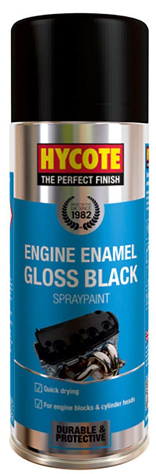 Hycote Colour Spray Paint Aerosol XUK0121 Black Engine Enamel 400mL x 3 Fast Dry