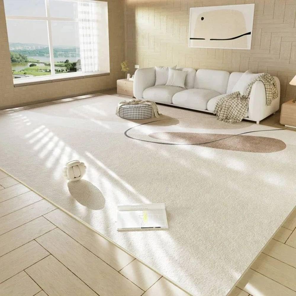Tapis de décoration de chambre à coucher style crème pour maison zen