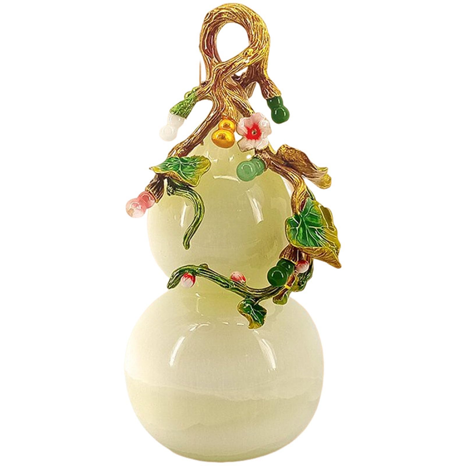 Chińska Wu Lou Feng Shui tykwa, ceramiczna dekoracja powodzenia dla bogactwa, zdrowia, sukcesu, tradycyjne biuro w domu błogosławieństwo amulet prezent,A