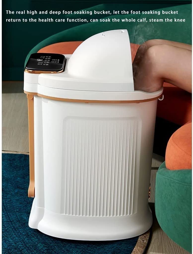 ESHINEDE Massaggiatore for pediluvio Foot Spa con calore e 4 modalità automatiche e 6 rulli massaggianti motorizzati, tempo e temperatura regolabili, bolle, pietra rotante for pedicure for alleviare l