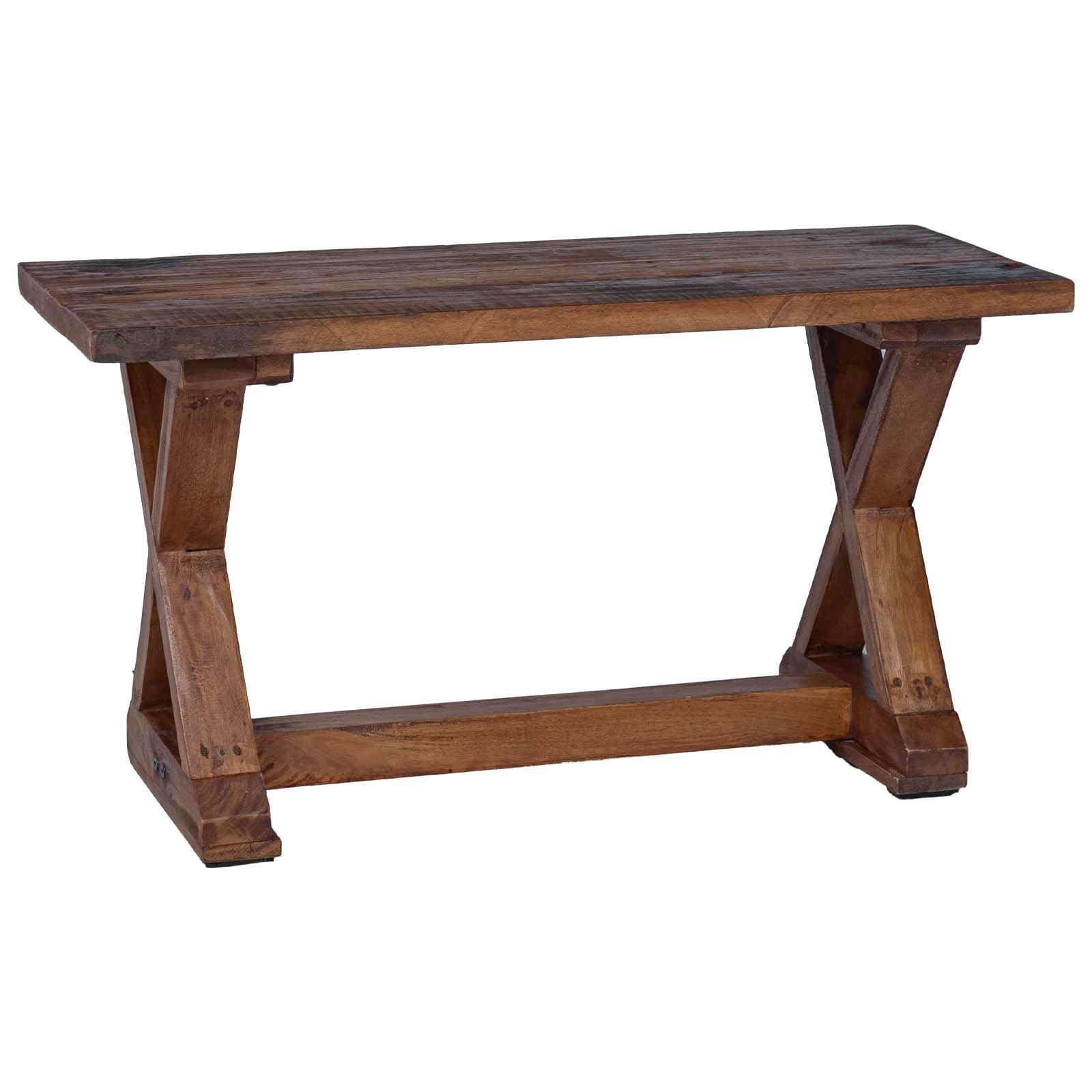 Banco natural de madera maciza recuperada, 85 x 35 x 46 cm