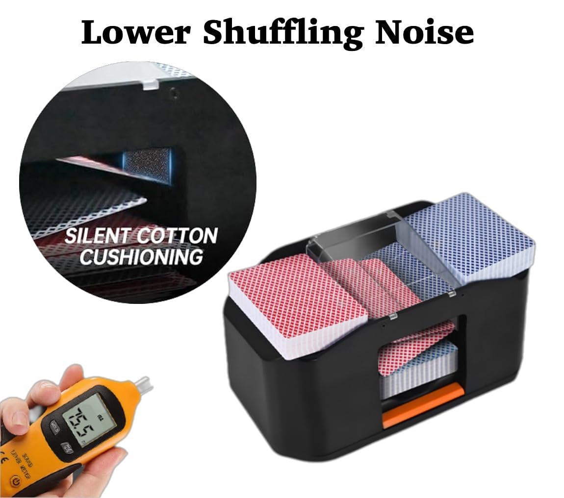 Shuffler automatico Shuffler 1/2 ponti, macchina da shuffler ricaricabile da 2000 mAh con motore a basso rumore, gioco di carte da casinò con shuffling di schede elettriche per poker da casinò, UNO