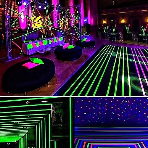 Image of EDSRDRUS Heavy Duty Black Light Tape 6 Fluorescent UV Colors Neon Gaffer Cloth Tape Glow in The Dark 1 /2, 1, 2 inch Width Total 98ft Strength and Super Bright for Glow Party Stage, Pub Supplies