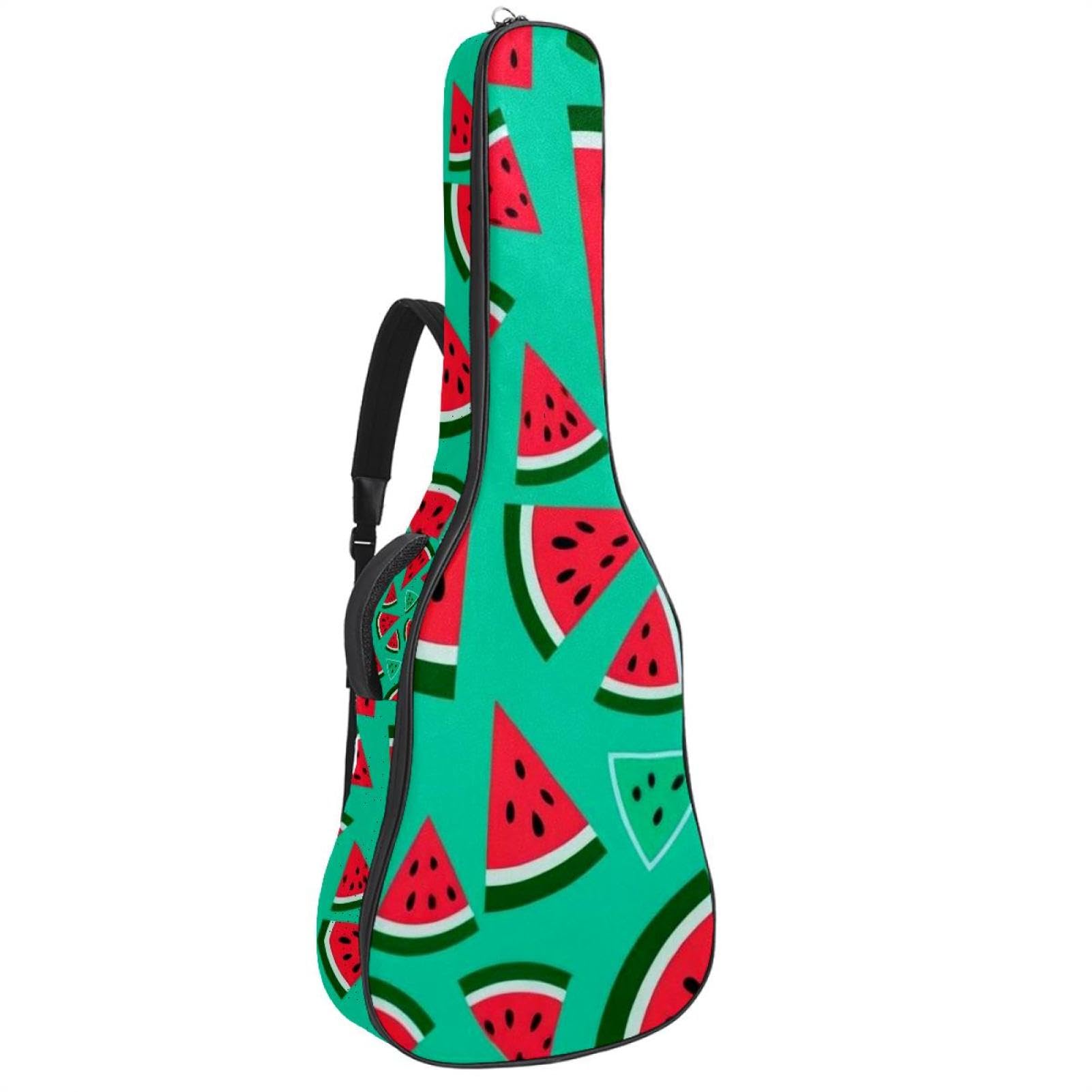 NUEAHEDN Acoustic 40/41/42 Inch Watermelon Ice Cream Large Capacity Guitar Gig Bag 0.4Inch Extra Thick Sponge Overly Padded, with Two Storage Pockets, Waterproof Guitar Case
