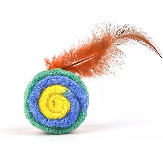 Cat Feather Rolling Toy Ball