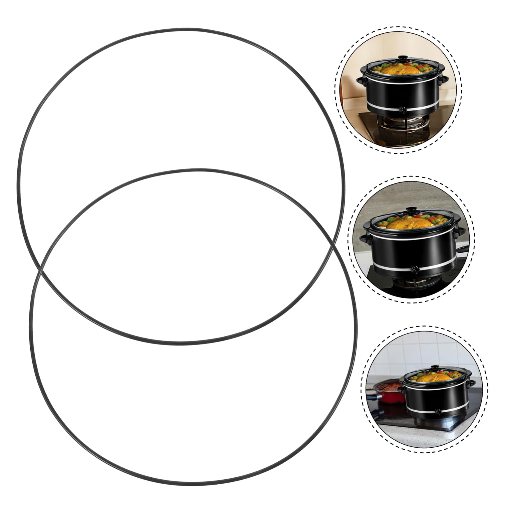 Gleavi 2 Pezzi Cinghie Di Blocco Del Coperchio Elastico Per Pentole Cinture Di Fissaggio Sicure in Nbr Compatibili Con Pentole a Induzione Per Uso Domestico E Cucina