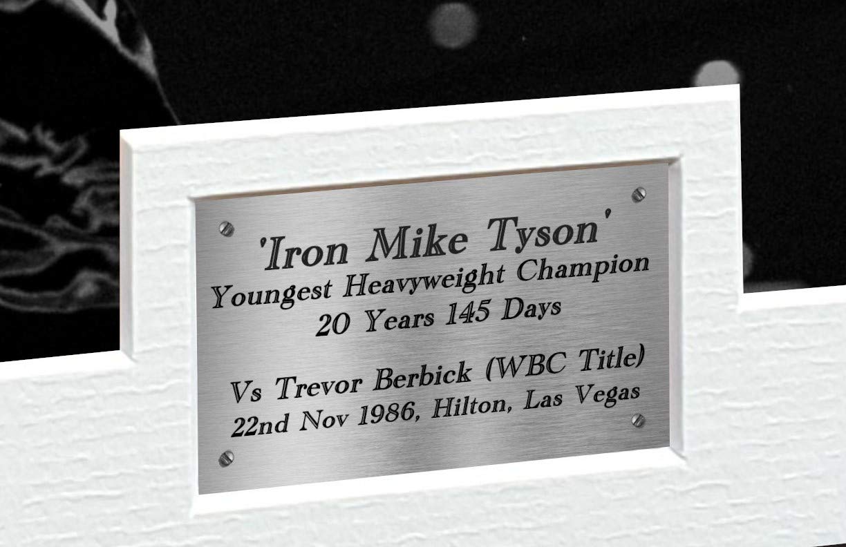 Kitbags & Lockers Mike Tyson vs Trevor Berbick Youngest Champion 12x8 A4 Autographed Signed Photo Photograph Picture Frame Boxing Gift BW