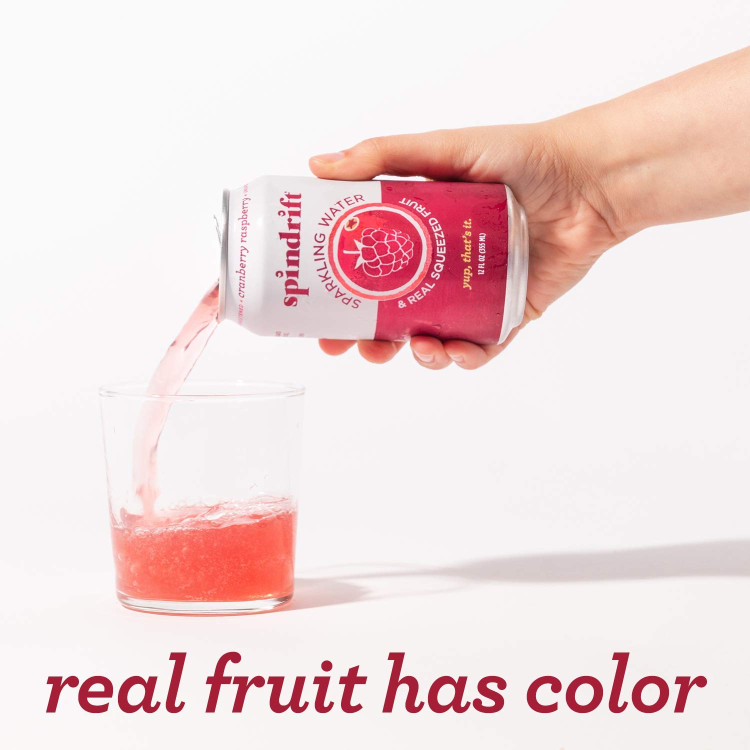 Spindrift Sparkling Water, Cranberry Raspberry Flavored, Made with Real